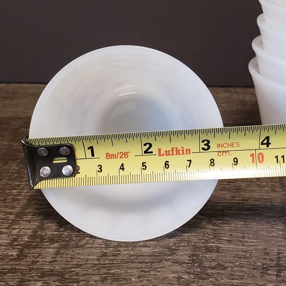 Dynaware Pyr-o-rey Mexico Milk Glass Dessert Custard Bowls. 6 set. - Picture 3 of 5